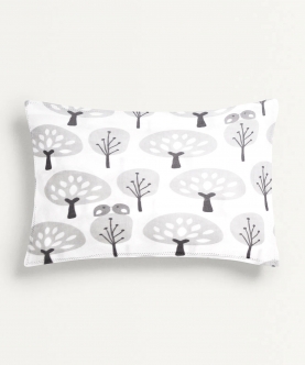 100% Organic Junior Pillow Cover Without Fillers Grey Tree
