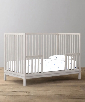 100% Organic Fitted Crib Sheet Cream & Navy Dots