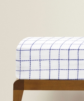 100% Organic Fitted Crib Sheet Navy Squares