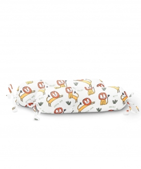100% Organic Baby Bolster Cover Set With Fillers Lion Print