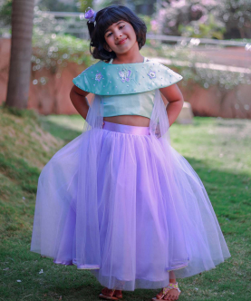 Butterfly Off-Shoulder Winged Top And Skirt