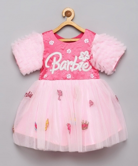 Barbie Patch Work Dress with Hair Band