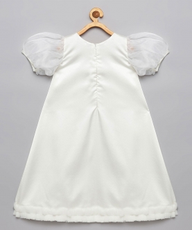 White Silver A-line Butterfly Dress