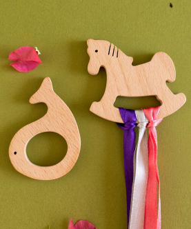 Wooden Teether Fish & Horse