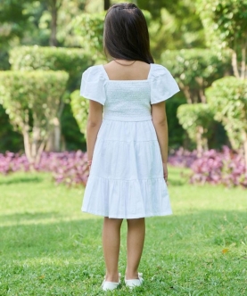 This Cute White Ruffles Cotton Dress For Your Princess