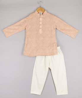 Thread And Sequin Work Kurta With Pyjama