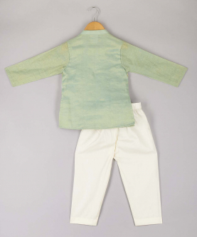 Tissue Kurta With Lace Work And Pyjama