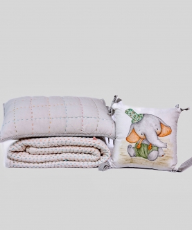 Toddler Blanket Set - Jumbo Dumbo| Set of 3 | Ivory