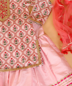 Pink Mughal Jaal Sharara Set