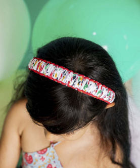 Macrame Hairband-Floral Red