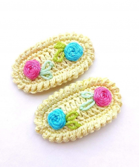 Pretty Roses Crocheted Snap Clips