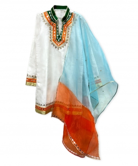 Tricolor Embellished Kurta Set