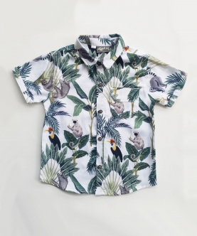 Half Sleeves Shirt In Tropical Print