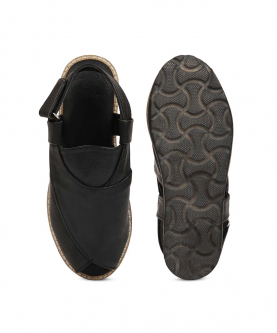 Tiber Taber Boys Shoes Black Peshawari