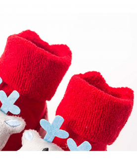 Baby Christmas Style 3D Cartoon Design Floor Socks - (Light Blue)