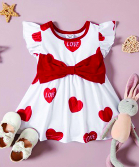 Baby Girl Heart-Shaped White Sweet Dress