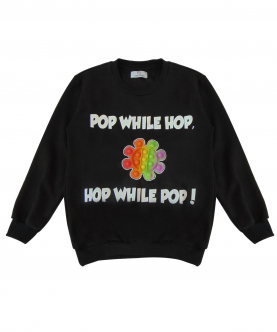 Personalised Black Pop While Hop Pop It Sweatshirt