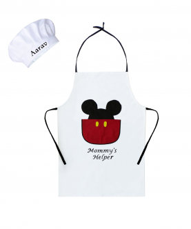 Personalised Mickey Mouse Apron And Cap Set