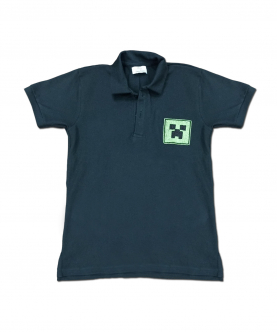 Black Minecraft Embroidery T-Shirt