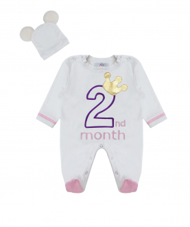 Month B'day Onesie With Bunny Cap