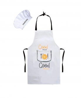 Personalised Good Food Good Mood Chef Apron For Adult