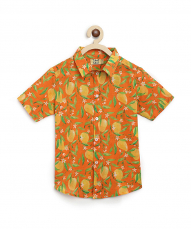 Boys Shirt Printed Mango-Orange