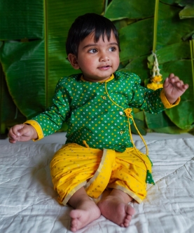 Baby Boy Bandhani Dhoti Kurta Set