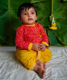 Baby Boy Bandhani Dhoti Kurta Set