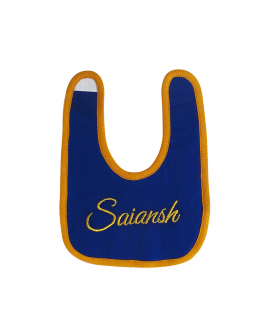 Personalised Gold And Blue Woven Bib