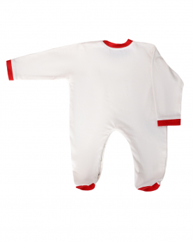 Personalised Ivory And Red Onesie For Girl
