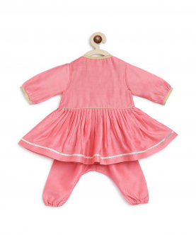 Tiber Taber Baby Girl Angrakha Set Mini Buta-Pink