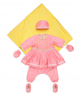 Tiber Taber Baby Girl Jamna Set Mini Buta-Pink