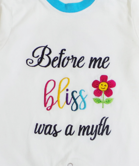 Before Me Bliss Was A Myth Embroidered Romper