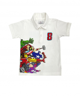 Personalised Avengers Party Embroidered Polo T-shirt