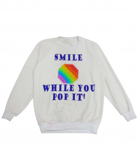 Personalised Smile When You Pop It White Sweatshirt
