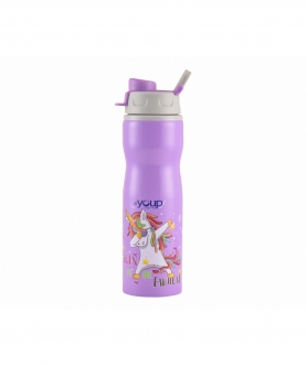Purple Color Unicorn Kids Water Bottle Bingo - 750 Ml