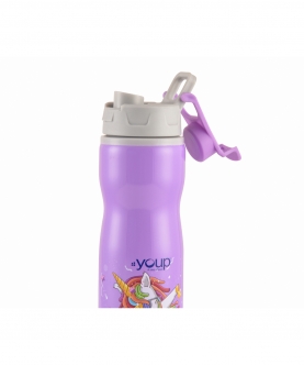 Purple Color Unicorn Kids Water Bottle Bingo - 750 Ml