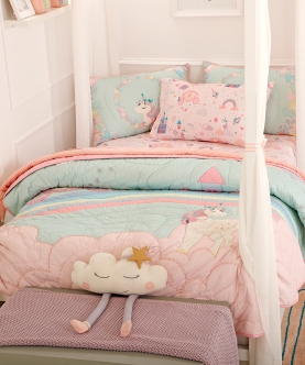 Unicorn Dreams Organic Kids Bedsheet Set Double Flat Sheet