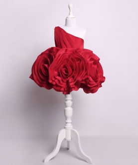 Valerie Ruby Floral Short Dress For Girls