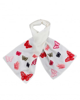 Embroidered Butterflies Scarf