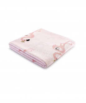 Baby Blanket Fine Knitted Flamingo Patterned