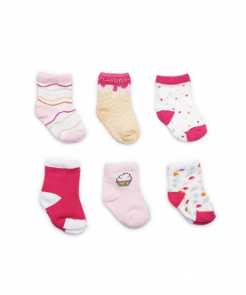 Baby Socks 6-12 months Pink Fruity (Pack of 6)