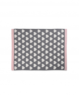 Vkaire Little Heart Reversible Baby Blanket with Pink Border 