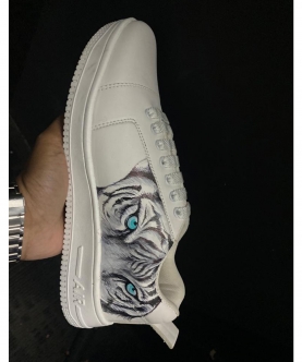 White Handpainted sneakers