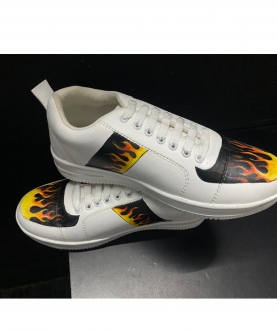 White Fiery Sneakers