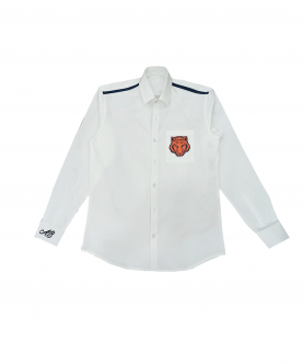 Personalised Tiger Patch Shirt With Denim Strips For Kids