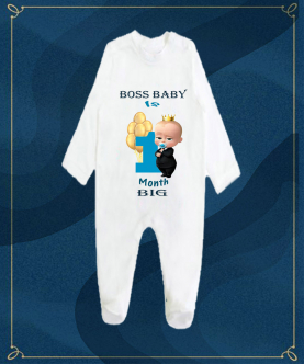 Personalised 1st Month Boss Baby Romper