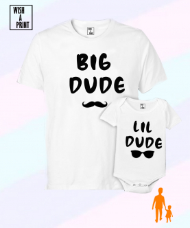 Dude T-Shirt And Onesie Set