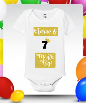 Personalised Monthly B`day Onesie