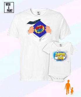 Super Dad Son T-Shirt And Onesie Set